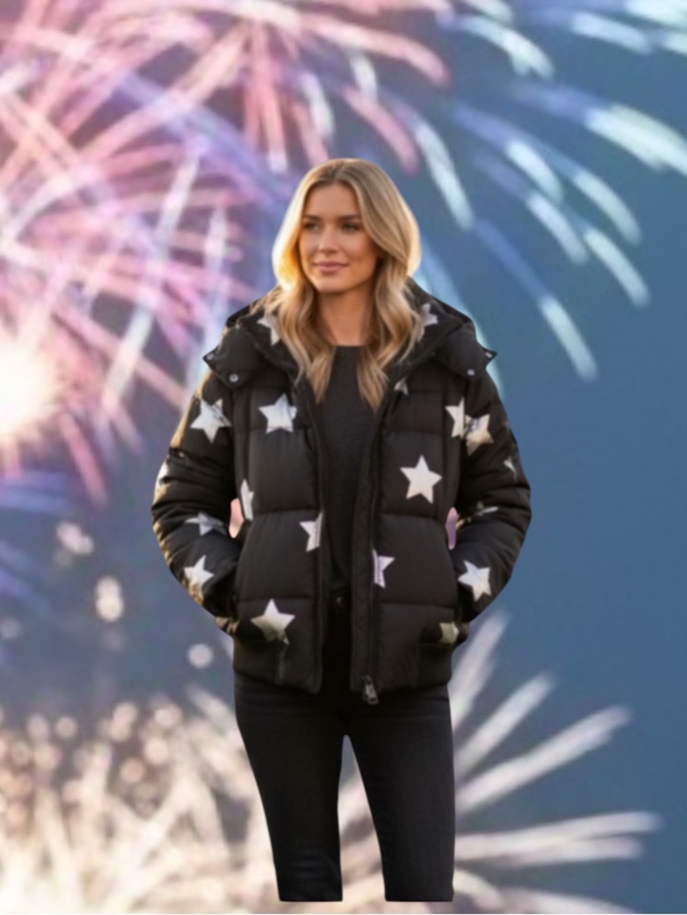SAM.  Stars Down Puffer Jacket Wind and Waterproof Warm Too